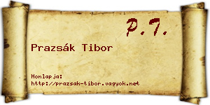 Prazsák Tibor névjegykártya
