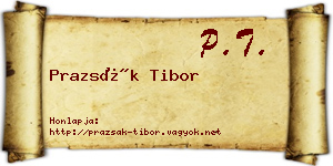 Prazsák Tibor névjegykártya
